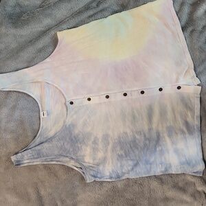 Old Navy Pastel Tie-Dye Button Tank Top